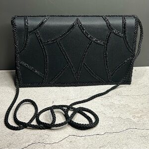 Walborg Black Beaded Evening Clutch